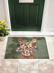 Green Bunny Floral Doormat - Image 2 of 7