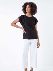 Roman Plain Wave Textured Stretch Top - Imagen 2 de 5