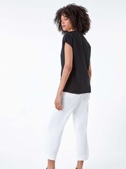 Roman Plain Wave Textured Stretch Top - Imagen 3 de 5