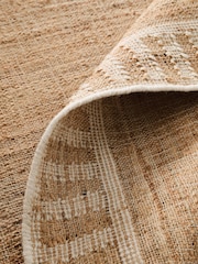 Light Natural Jute Stripe Border Rug - Image 4 of 5