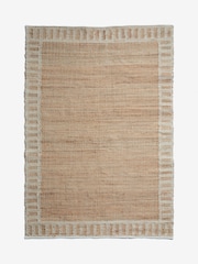 Light Natural Jute Stripe Border Rug - Image 5 of 5