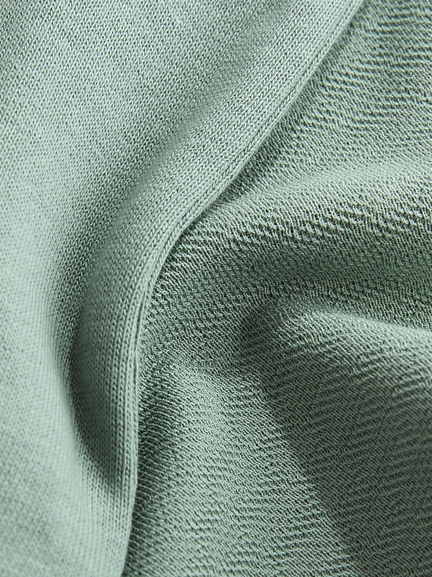 Buy Sage Green Texture Short Sleeve Polo Shirt And Shorts Set