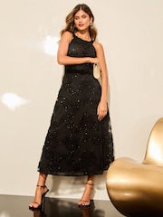 Lipsy Premium Sequin Applique бретелька на шею Prom средних размеров платья - Image 4 of 4