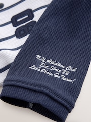 White/Navy Baseball Short Sleeve Jersey Shirt & Shorts Set (3mths-7yrs) (3mths-7yrs) - Image 10 of 10