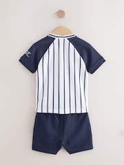 White/Navy Baseball Short Sleeve Jersey Shirt & Shorts Set (3mths-7yrs) (3mths-7yrs) - Image 8 of 10