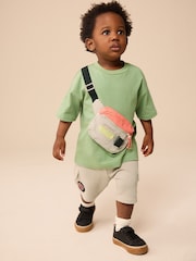Khaki Green Short Sleeve Bumbag T-Shirt & Shorts Set (3mths-7yrs) - Image 1 of 8