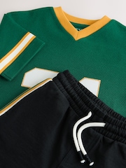Green American Football Short Sleeve Jersey Shirt & Shorts Set (3mths-7yrs) (3mths-7yrs) - Image 11 of 12