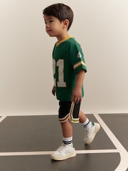 Green American Football Short Sleeve Jersey Shirt & Shorts Set (3mths-7yrs) (3mths-7yrs) - Image 2 of 12