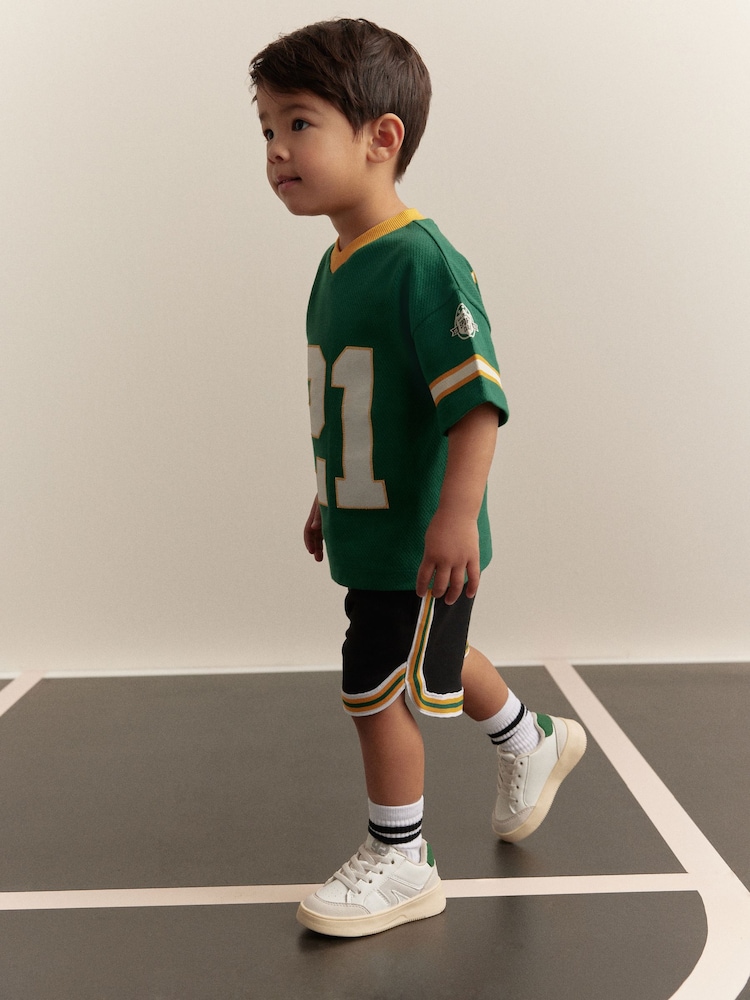 Green American Football Short Sleeve Jersey Shirt & Shorts Set (3mths-7yrs) (3mths-7yrs) - Image 2 of 12