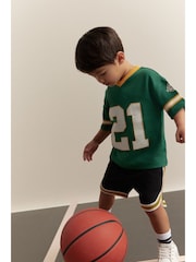 Green American Football Short Sleeve Jersey Shirt & Shorts Set (3mths-7yrs) (3mths-7yrs) - Image 3 of 12