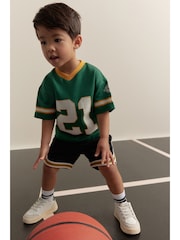 Green American Football Short Sleeve Jersey Shirt & Shorts Set (3mths-7yrs) (3mths-7yrs) - Image 4 of 12