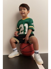Green American Football Short Sleeve Jersey Shirt & Shorts Set (3mths-7yrs) (3mths-7yrs) - Image 5 of 12