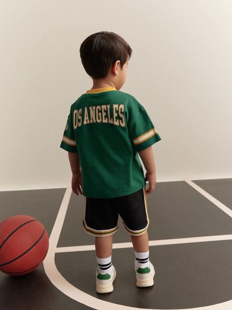 Green American Football Short Sleeve Jersey Shirt & Shorts Set (3mths-7yrs) (3mths-7yrs) - Image 6 of 12