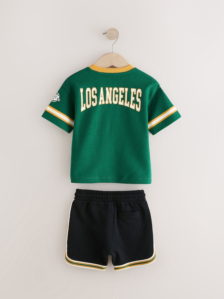 Green American Football Short Sleeve Jersey Shirt & Shorts Set (3mths-7yrs) (3mths-7yrs) - Image 9 of 12