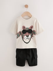 Stone Short Sleeve T-Shirt & Utility Shorts Set (3mths-7yrs) - Image 4 of 8