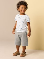 White Transport All-Over Print T-Shirt & Shorts Set (3mths-7yrs) - Image 1 of 8