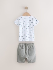White Transport All-Over Print T-Shirt & Shorts Set (3mths-7yrs) - Image 6 of 8