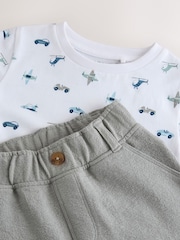White Transport All-Over Print T-Shirt & Shorts Set (3mths-7yrs) - Image 8 of 8