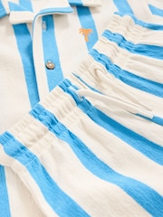 Blue/White Stripe Short Sleeve Shirt & Shorts Set (3mths-7yrs) - Image 5 of 9