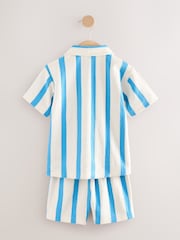 Blue/White Stripe Short Sleeve Shirt & Shorts Set (3mths-7yrs) - Image 7 of 9