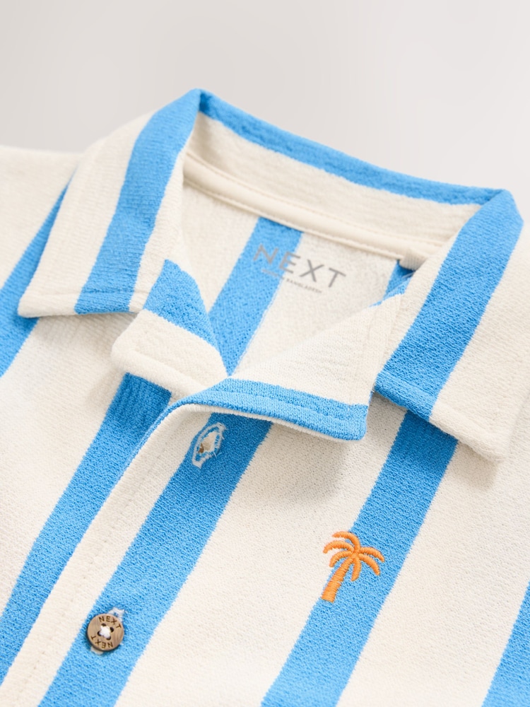 Blue/White Stripe Short Sleeve Shirt & Shorts Set (3mths-7yrs) - Image 9 of 9