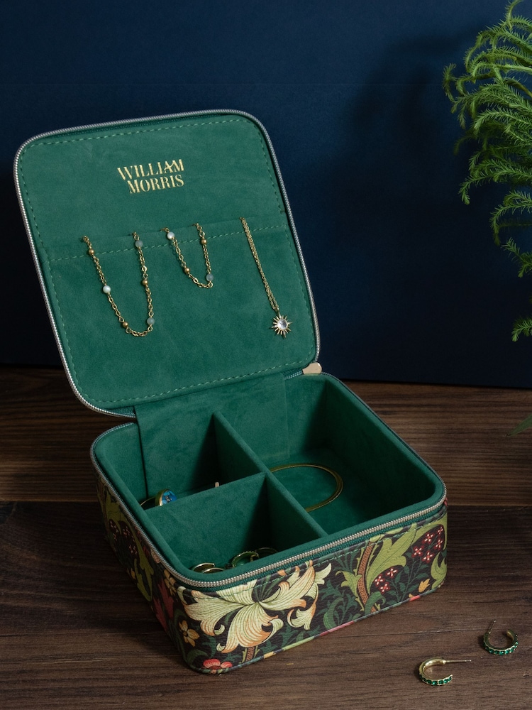 William Morris Blue Golden Lily Jewellery Case - Image 1 of 6