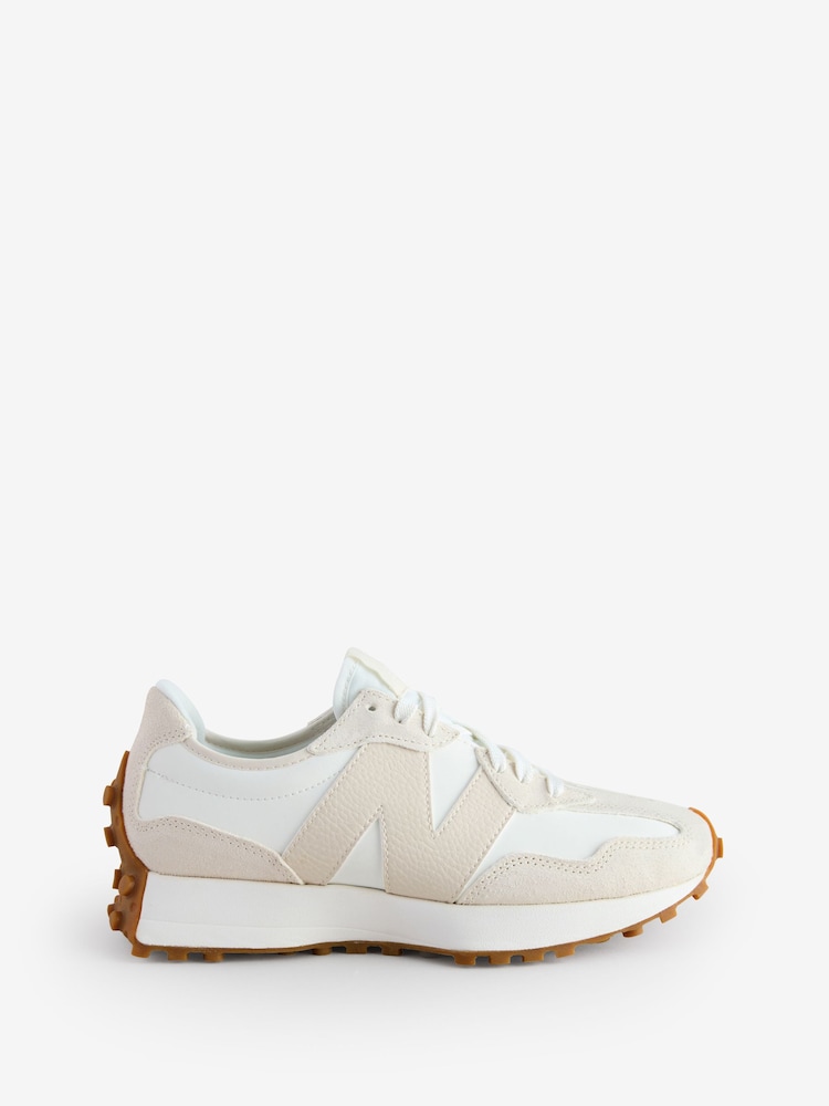 New Balance White Ecru Womens 327 Trainers - Image 1 of 18