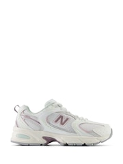 New Balance White/Pink Light Womens 530 Trainers - Image 1 of 9