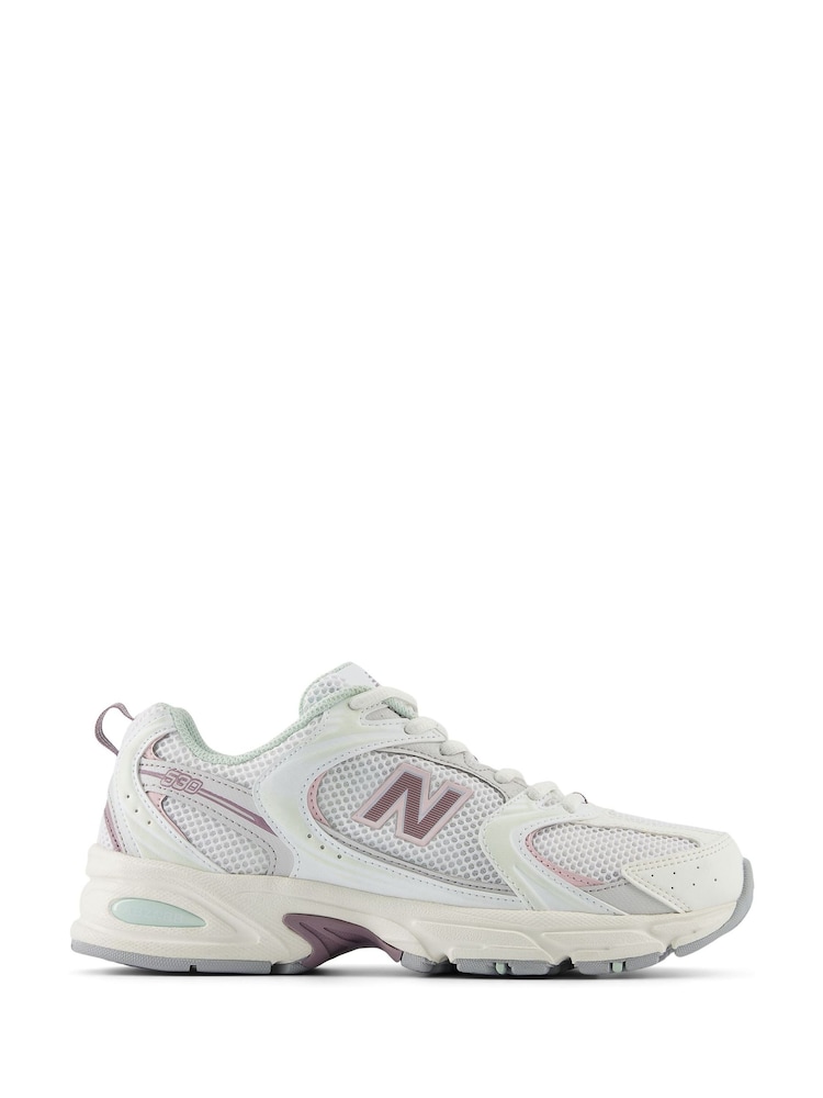 New Balance White/Pink Light Womens 530 Trainers - Image 1 of 9