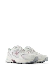 New Balance White/Pink Light Womens 530 Trainers - Image 3 of 9
