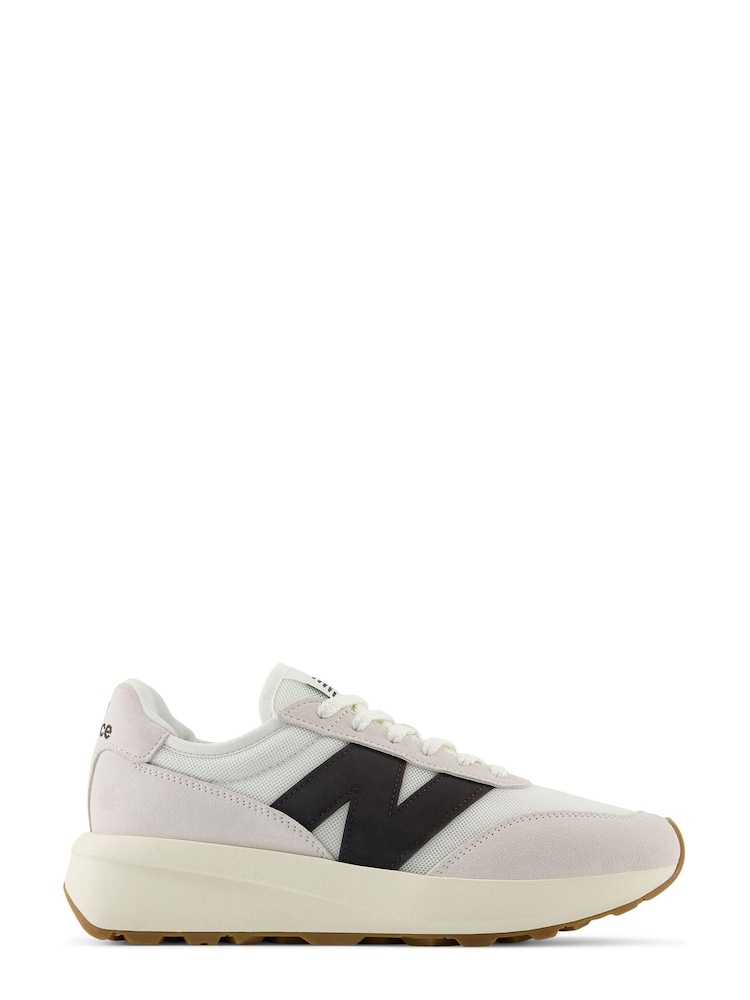New Balance White/Black Womens 370 Trainers - Image 1 of 12