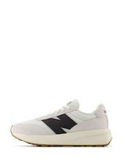 New Balance White/Black Womens 370 Trainers - Image 11 of 12