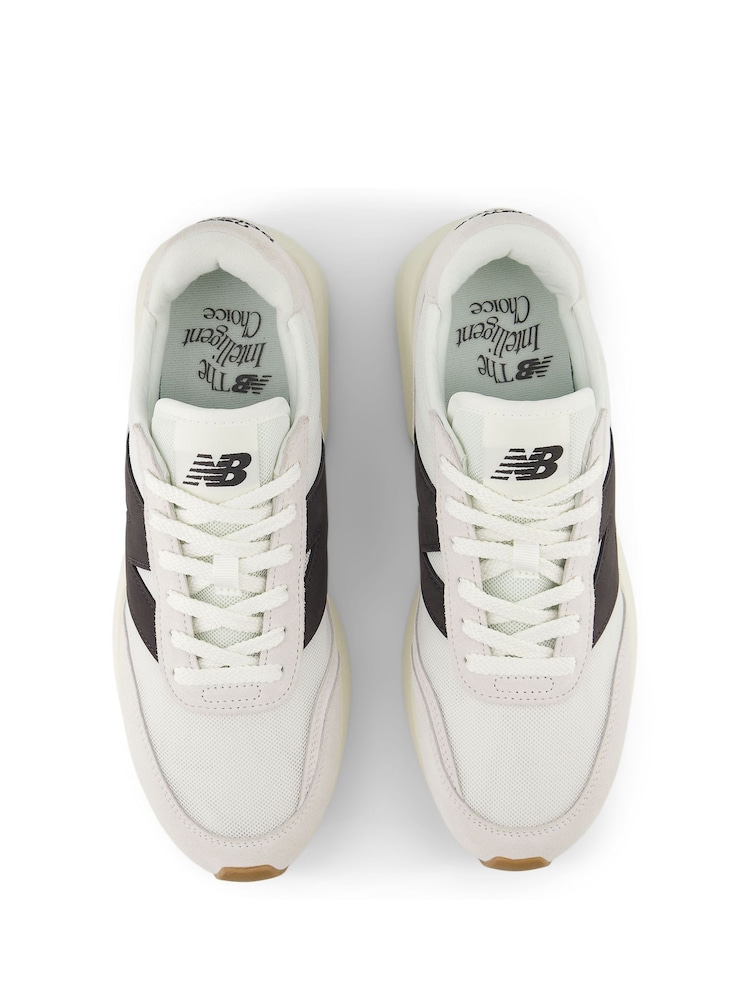New Balance White/Black Womens 370 Trainers - Image 12 of 12