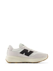 New Balance White/Black Womens 370 Trainers - Image 2 of 12