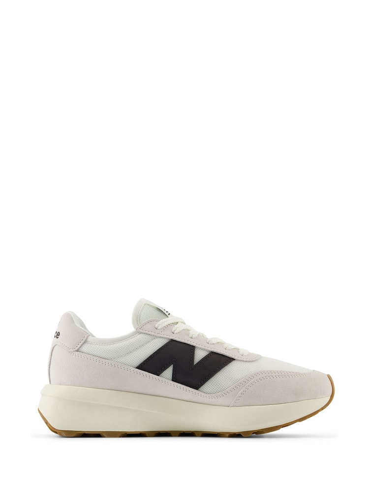 New Balance White/Black Womens 370 Trainers - Image 2 of 12