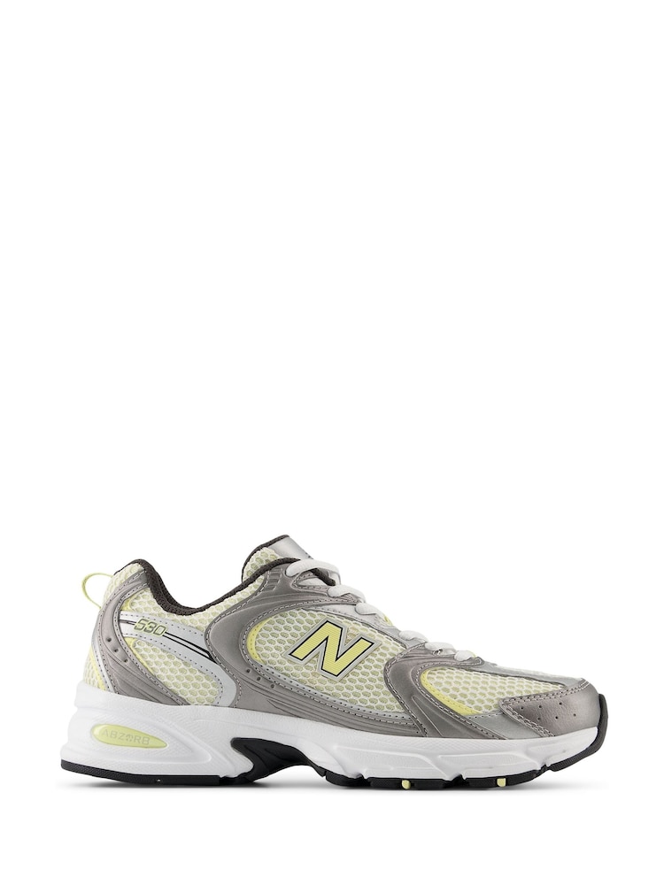 New Balance White/Lemon Womens 530 Trainers - Image 4 of 10