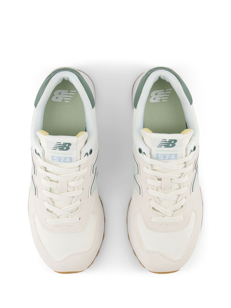 Weiß-grün - New Balance 574 Damen-Sneaker - Bild 13 von 13