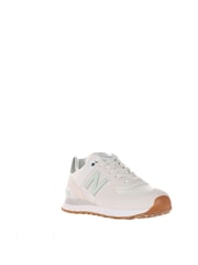 New Balance White/Green Womens 574 Trainers - Image 8 of 9