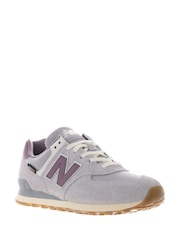 New Balance Grey/Pink/White Womens 574 Trainers - Image 5 of 10