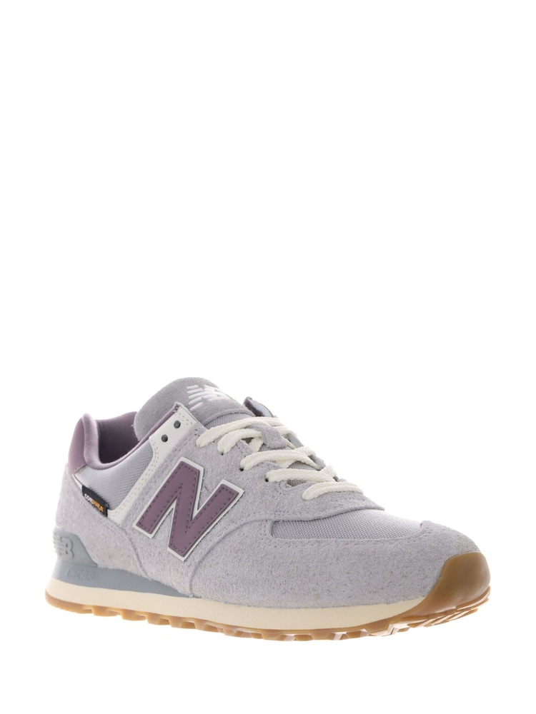 New Balance Grey/Pink/White Womens 574 Trainers - Image 5 of 10