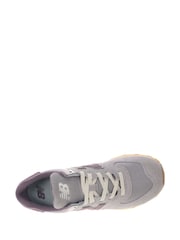 New Balance Grey/Pink/White Womens 574 Trainers - Image 9 of 10
