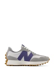 New Balance White/Green Womens 327 Trainers - Image 1 of 7