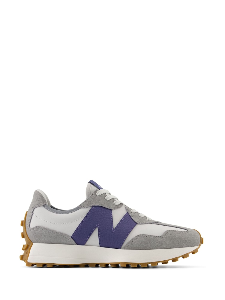 New Balance White/Green Womens 327 Trainers - Image 1 of 7