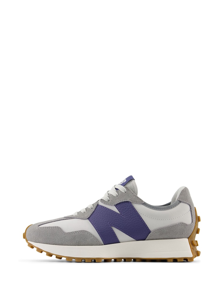 New Balance White/Green Womens 327 Trainers - Image 2 of 7