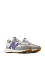 New Balance White/Green Womens 327 Trainers - Image 3 of 7
