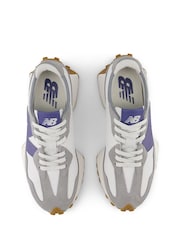 New Balance White/Green Womens 327 Trainers - Image 6 of 7
