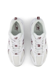 New Balance White/Burgundy Womens 530 Trainers - Image 10 of 12