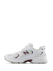 New Balance White/Burgundy Womens 530 Trainers - Image 2 of 12