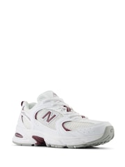 New Balance White/Burgundy Womens 530 Trainers - Image 3 of 12