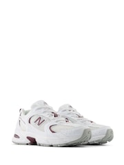 New Balance White/Burgundy Womens 530 Trainers - Image 5 of 12